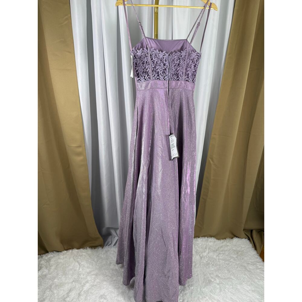 City Studios Juniors Glitter Ball Gown Lavender Size 12 Prom Formal NWT - Picture 3 of 7